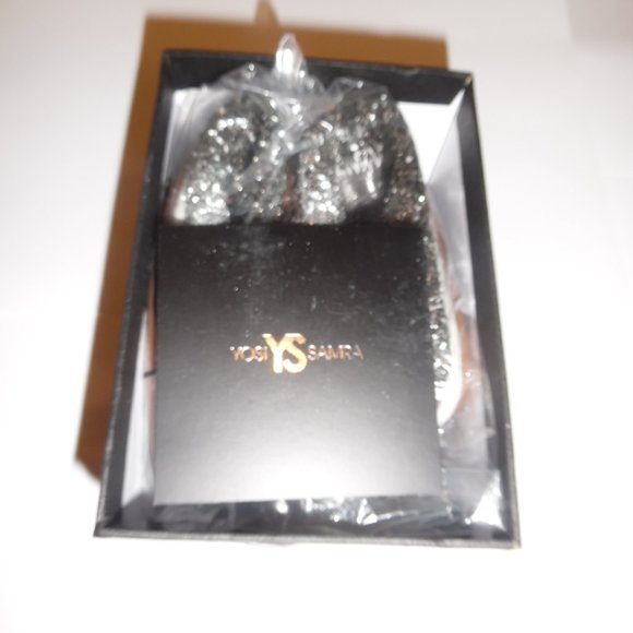 Yosi Samra Oxidized Silver Ombre Glitter Serena Foldable Ballet Flat Shoes 8 - Picture 7 of 16